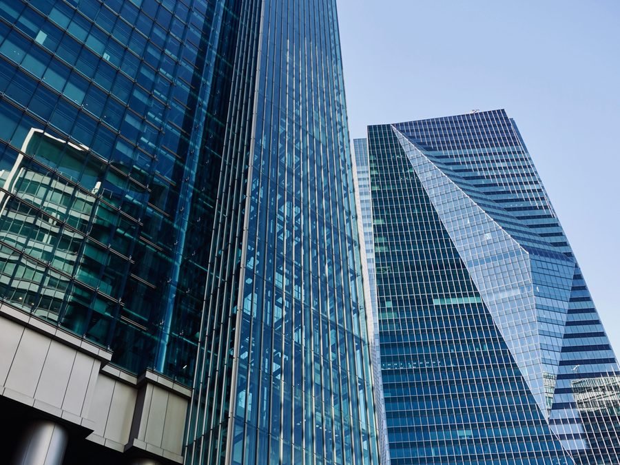 Modern glass office towers