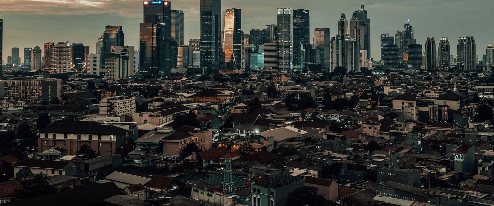 Jakarta skyline at dusk