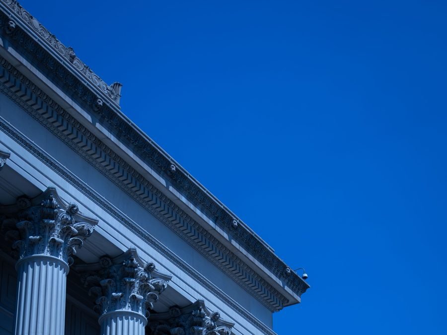 Civic building facade with columns